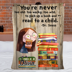Read To A Child Custom Blanket – Personalized Name Book Poster Blanket – Gift for Parents, Grandparents