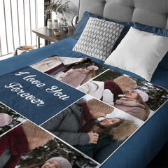 Custom Picture Blanket – Personalized Romantic Photo Throw – Gift for Valentine’s Day