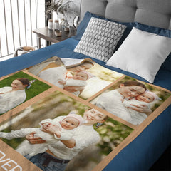 Custom "Mom" Photo Blanket - Personalized Text And Photo - Gift For Mom, Grandma.