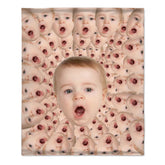 Custom Funny Baby Face Blanket