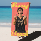 Hey Beach! Personalized Funny Face Beach Towel