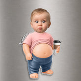 Custom Photo Dad Bod Belly Squishy Acrylic Fridge Magnet – Personalized Funny Gifts For Men, Dad, Grandpa, Kids – Too Cool To Be Normal