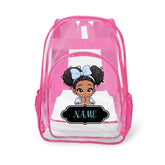 Personalized Cute Cartoon Black Kid Transparent Backpack