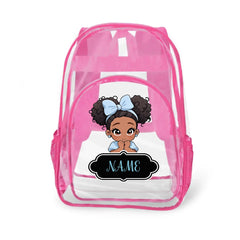 Personalized Cute Cartoon Black Kid Transparent Backpack