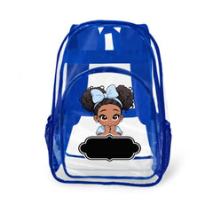 Personalized Cute Cartoon Black Kid Transparent Backpack