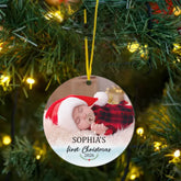 Baby's First Christmas Flat 2D Acrylic Ornament - Personalized Custom Round Shaped Photo Christmas Ornament