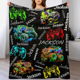 Game Controller Truck Blanket, Gamer Gift for Kids Boys Teen Adults