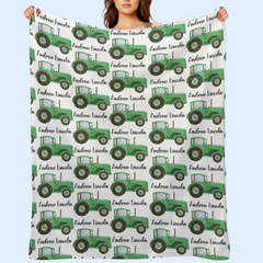 Farm Tractor Custom Name Blanket - Gifts for baby