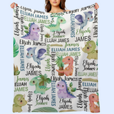 Cute Dinosaur Personalized Blankets