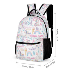 Rainbow Unicorn Name Custom Backpack