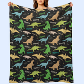 Livraison gratuite✈️Couverture de dinosaure mignonne avec nom personnalisé - Cadeaux pour enfants