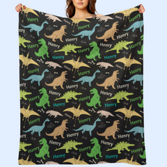 Livraison gratuite✈️Couverture de dinosaure mignonne avec nom personnalisé - Cadeaux pour enfants