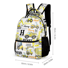 Personalized Name Construction Backpack - Gift For Kids Birthday