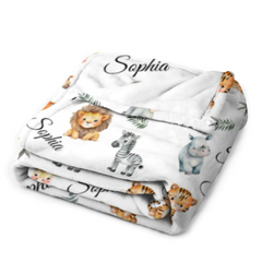 Friends of the Forest Name Custom Blanket - Gift Ideas for Kids