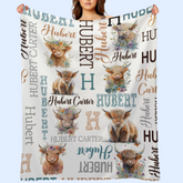 Personalized Cute Cow Blanket - Birthday Gifts For Kids