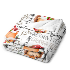 Christmas Safari Name Custom Baby Blanket