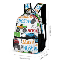Personalized Monster Trucks Name Backpack