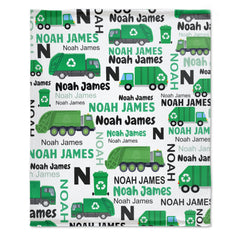 Personalized Custom Garbage Truck Blanket for Boys
