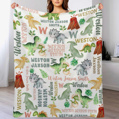 Personalized Name Baby Blanket-Dinosaur Theme