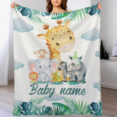 Personalized Custom Baby Name Blanket - Farm Animals Theme