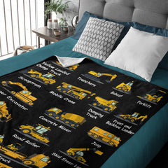 Personalized Name Tools Car Theme Toddler Baby Blanket