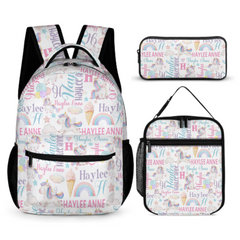 Rainbow Unicorn Name Custom Backpack