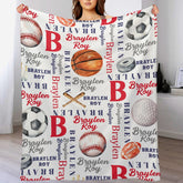 Personalized Custom Baby Name Blanket - Sports Themed Blanket