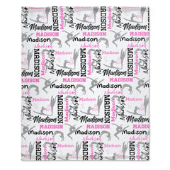 Personalized Gymnastics Blanket, Custom Girl Name