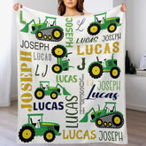 Personalized Farm Tractor Name Custom Blanket