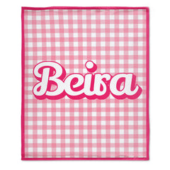 Pink Personalized Name Custom Blanket