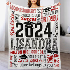 Custom Name Soft Blanket - Graduation Gift