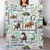 Personalized Dinosaur Blanket - Custom Dinosaur Name Blanket