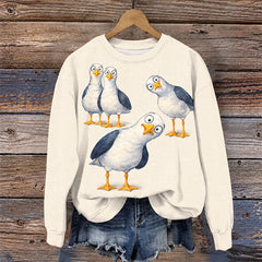 Seagulls Three Funny Birds Pigeon Unisex Sweatshirt