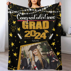 Custom Class of 2024 Graduation Star Blanket