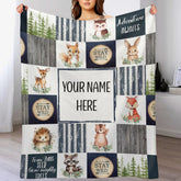 Customized Baby Name Personalized Woodland Blankets for Girls