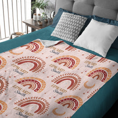 Boho Rainbow Personalized Custom Name Blanket