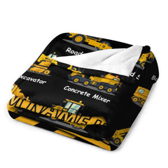 Personalized Name Tools Car Theme Toddler Baby Blanket