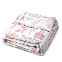 Fairy-Tale Princess Castle Custom name baby blanket