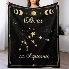 12 Horoscope Astrology Throw Blanket