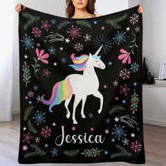 Personalized Unicorn Party Blanket for Girls