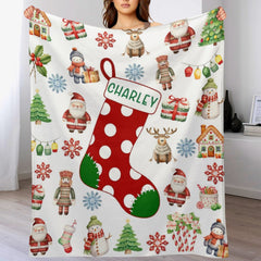 Personalized Kids Christmas Name Blanket