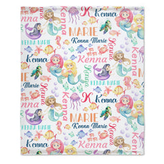 Livraison gratuite✈️Couverture personnalisée pour bébé à motif de nom de sirène
