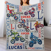 Personalized Custom Name Dirt Bike Motocross Blanket