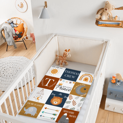 Baby Boy Blanket Personalized, Boho Wild Animal Boy Nursery Arrow Blanket