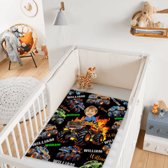 Name Face Custom Blanket Personalized Creative Boys Riding Truck Blanket
