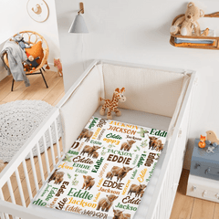 Livraison gratuite✈️Couverture personnalisée avec nom de veau et de feuille Highland Bull