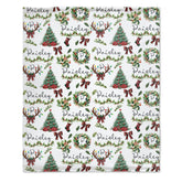 Personalized Christmas Wreath Baby Blanket - Custom Name Flannel Throw, Warm Holiday Gift for Babies & Kids