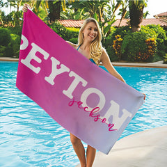 Name Custom Personalized Beach Towel - Birthday Gift