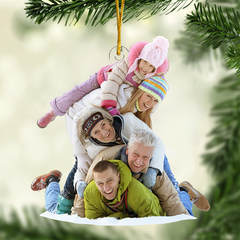 Photo personnalisée Il n’y a pas de place comme la maison pour les vacances - Ornement personnalisé - Cadeau de Noël pour les membres de la famille