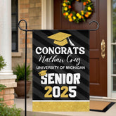 Personalized Graduation Garden Flag | Class of 2025 Senior Gift | Custom Name & School